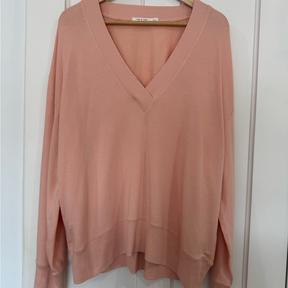 Women's V-Neck Sweatshirt - Pink